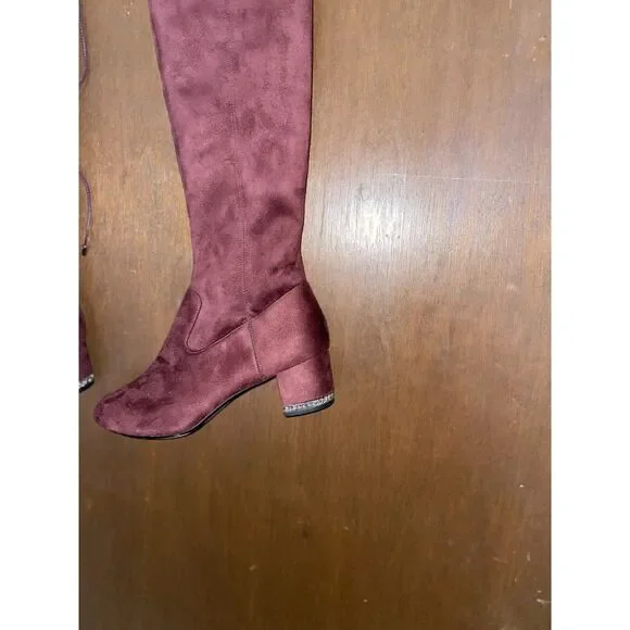 Michael Kors Jamie Over the Knee Boots Damson Wine Women's 9.5 - Picture 3 of 5
